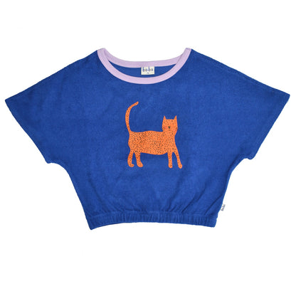 Frottée-T-shirt mit Katze von Baba