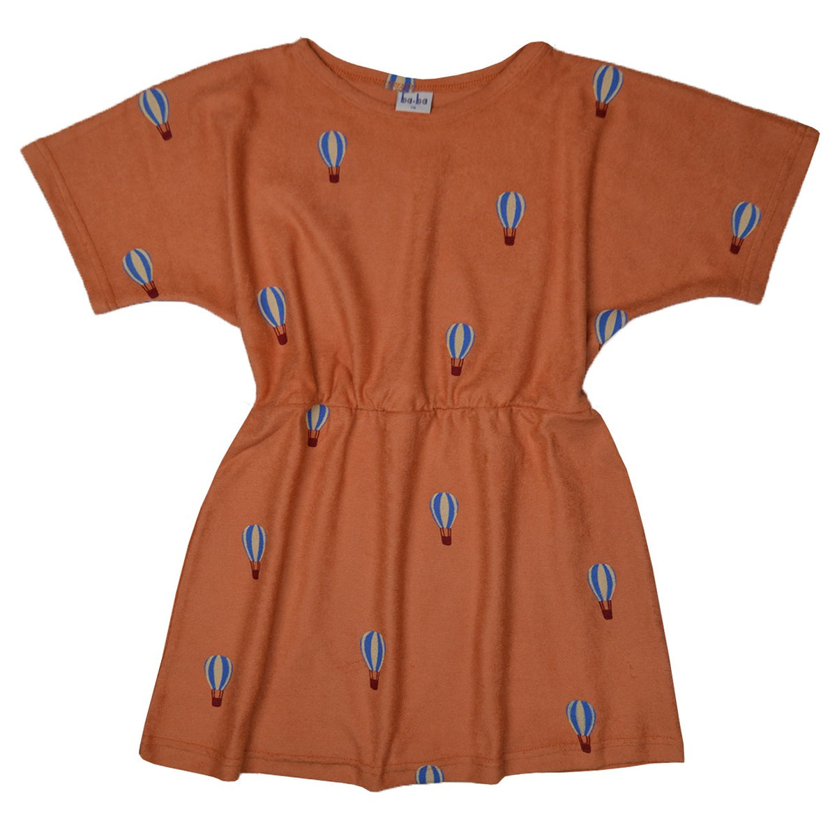 Frottée-Sommerkleid mit Ballon auf Terracotta von Baba