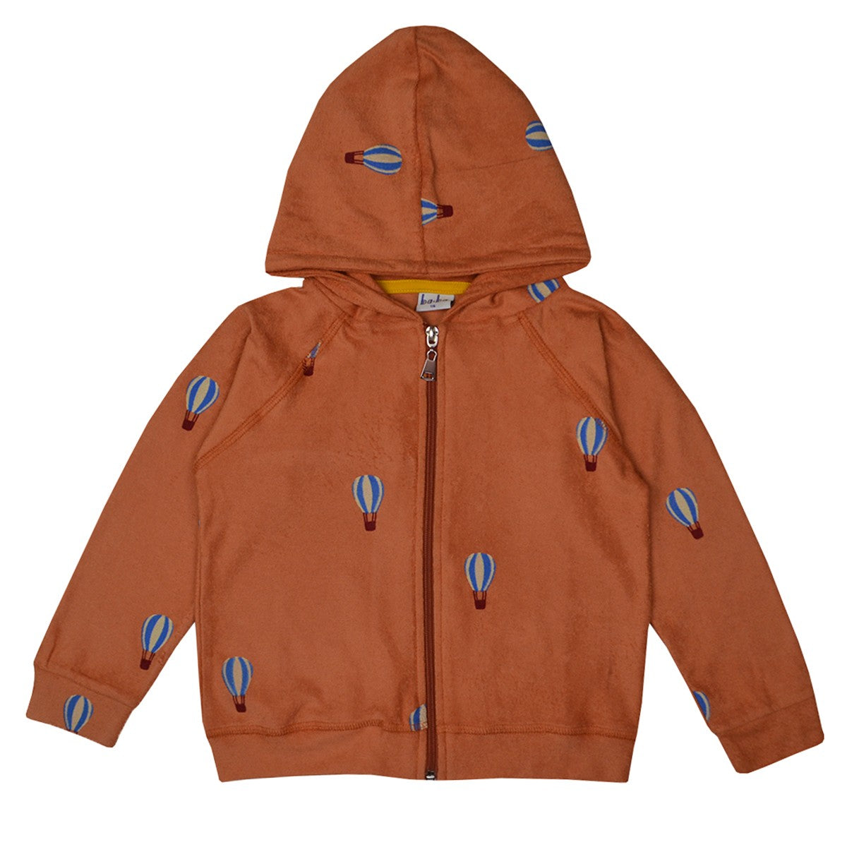 Frottée-Kapuzenjacke mit Ballon auf Terracotta von Baba