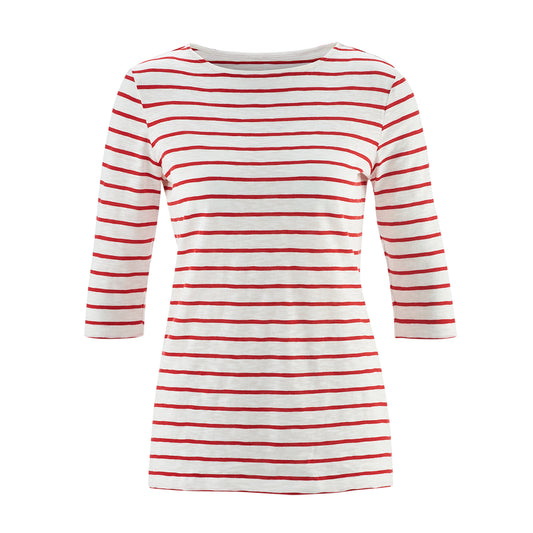 Damenshirt gestreift mit 3/4 Ärmel von Living Craft