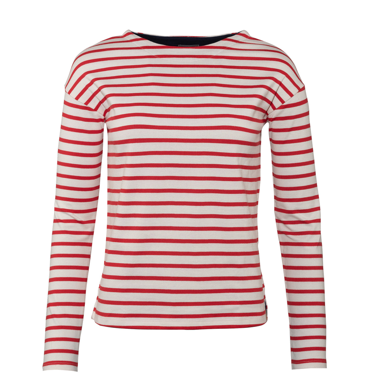 Damenshirt gestreift Natur/Rot von Living Craft