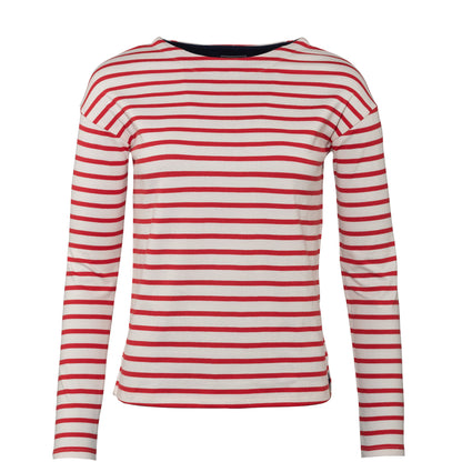 Damenshirt gestreift Natur/Rot von Living Craft