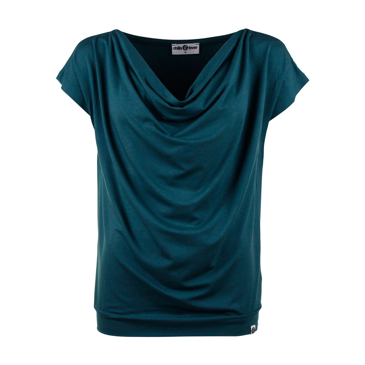 T-shirt mit Wasserfall-Kragen in June Bug von Chills&Fever