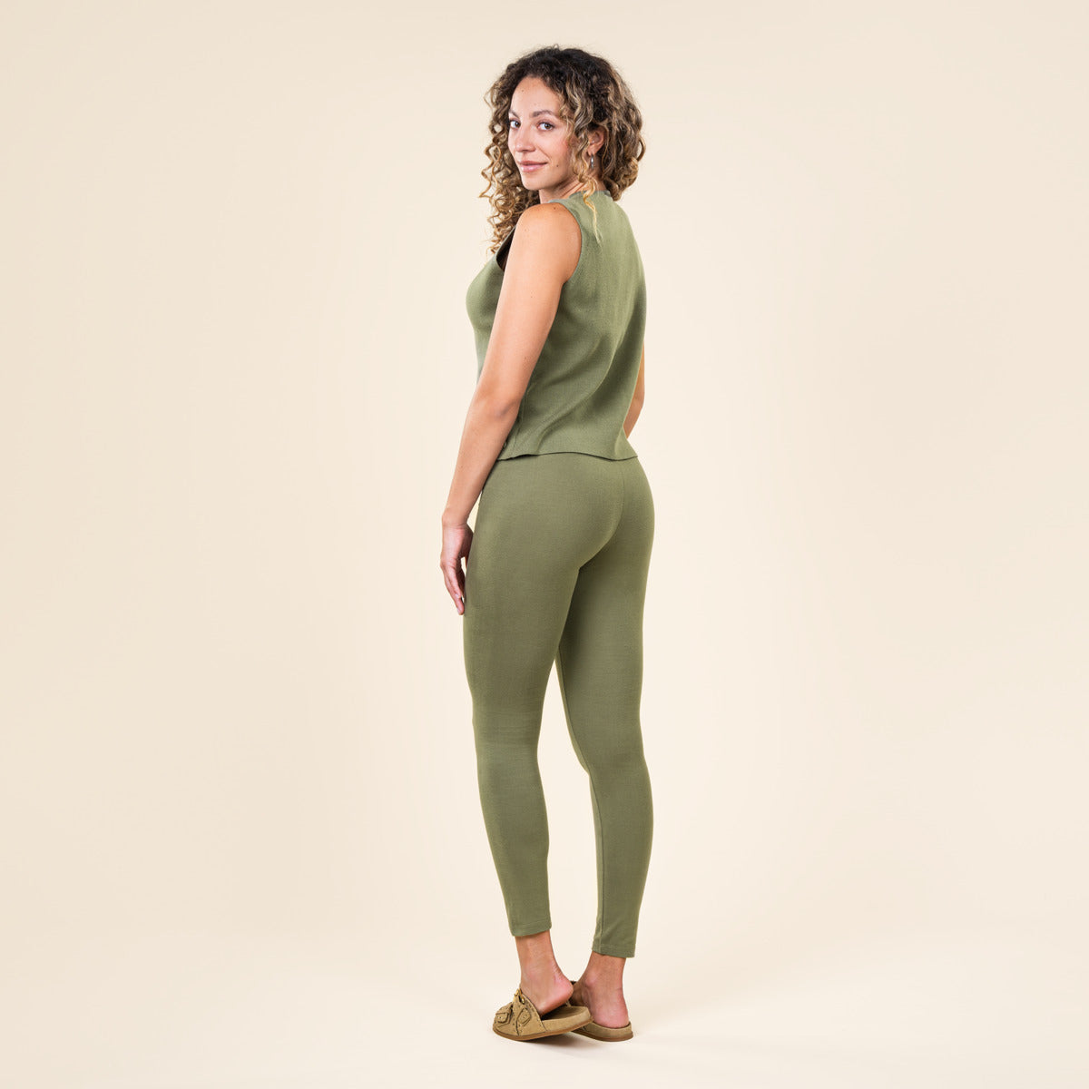 Leggings aus Bio-Baumwolle in Sage