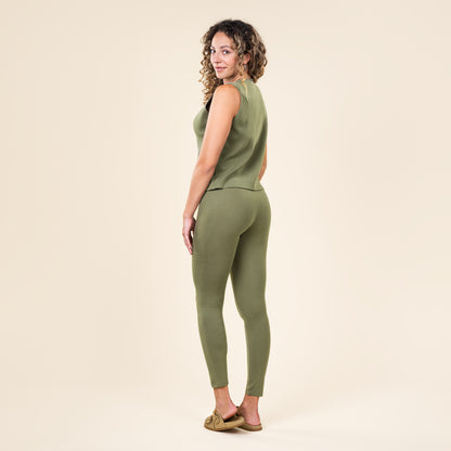 Leggings aus Bio-Baumwolle in Sage
