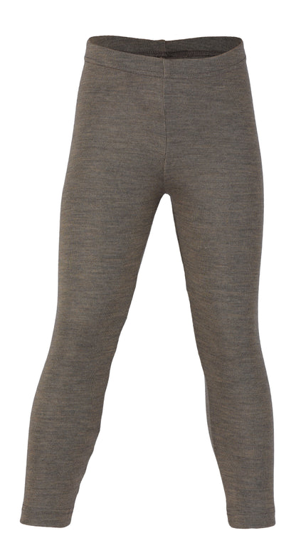 Leggings Wolle/Seide uni Wallnuss bis Grösse 152