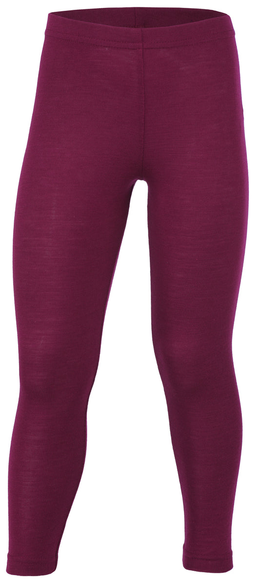 Leggings Wolle/Seide uni Orchidee bis Grösse 152