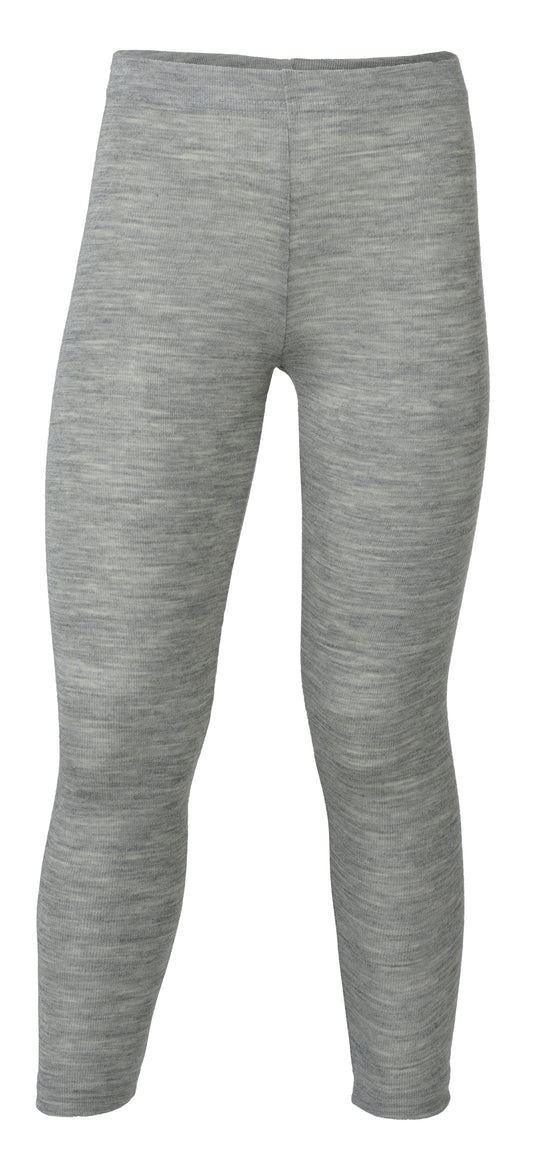 Leggings Wolle/Seide uni Grau