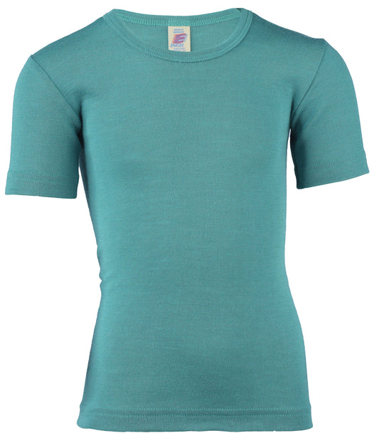 Kurzarmshirt Wolle/Seide in Eisvogel von Engel
