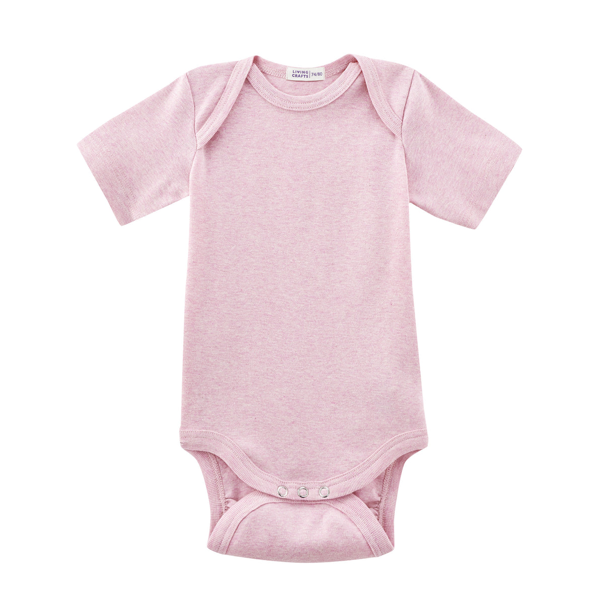 Kurzarm-Body uni rosa von Living Craft