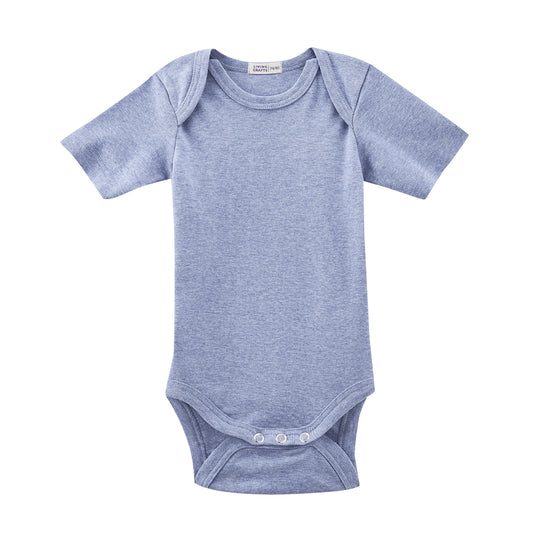 Kurzarm-Body uni blau von Living Craft