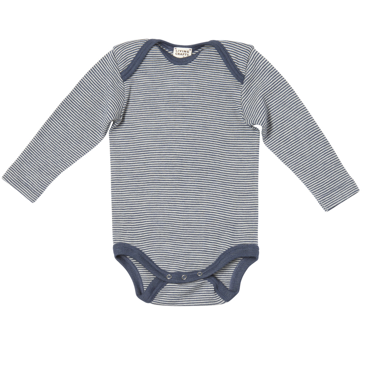 Body Wolle/Seide gestreift Blau/Natur von Living Craft