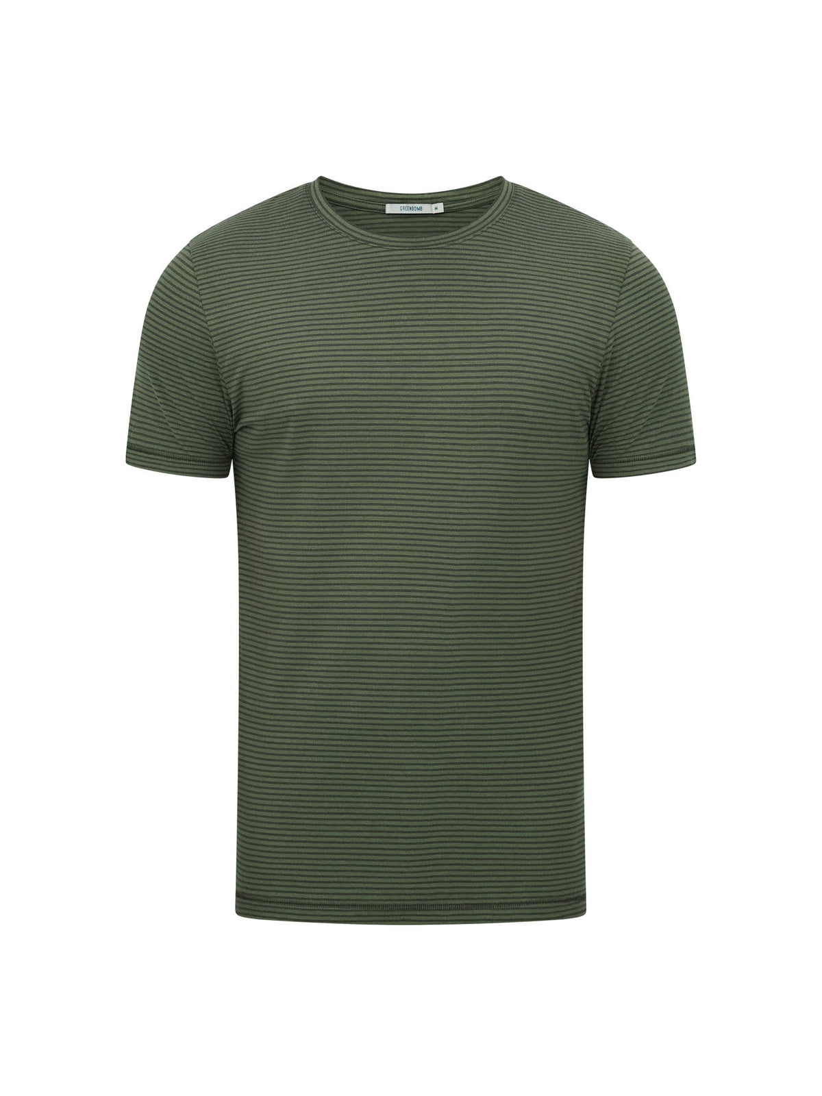 T-shirt gestreift Anthrazit/Olive von Greenbomb