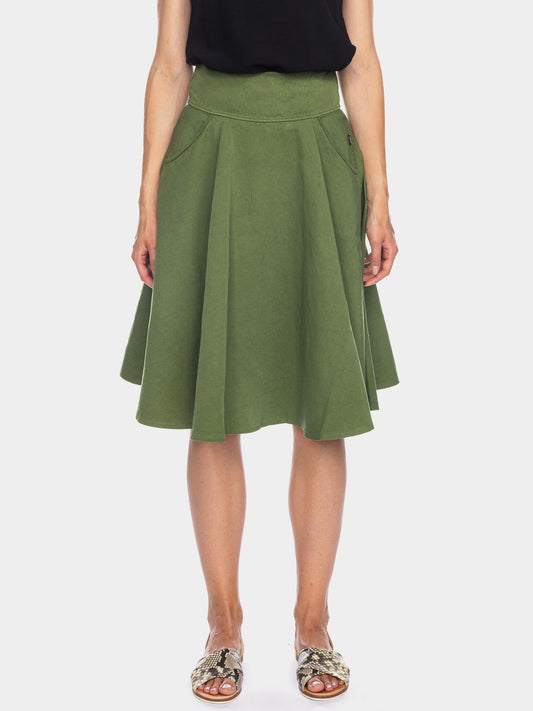Tellerjupe für Damen in Pesto von ATO