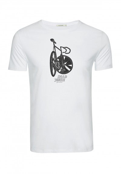 SALE: T-shirt Bike Road Junkie auf Weiss von Greenbomb