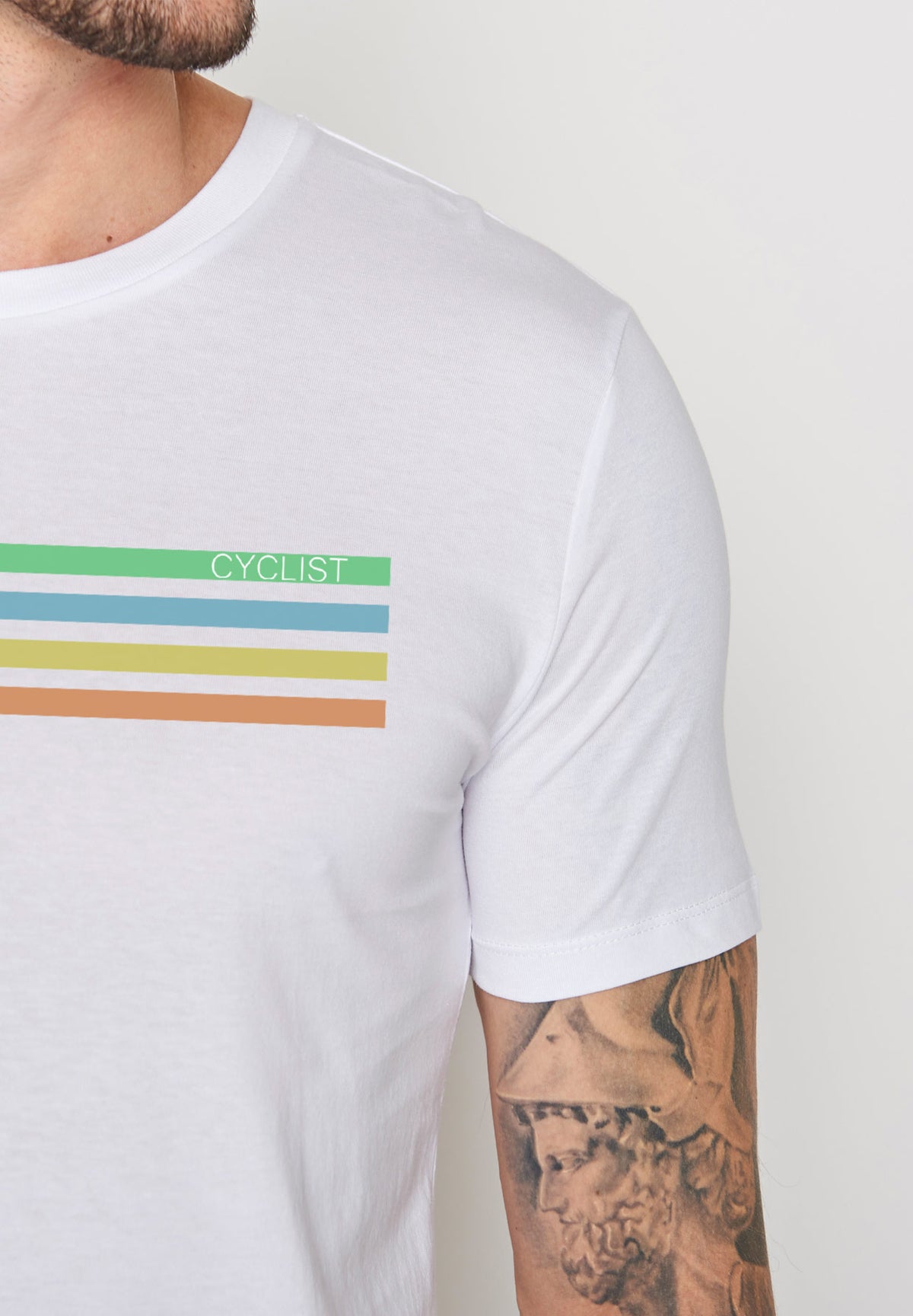 SALE: T-shirt Cyclist auf Weiss von Greenbomb