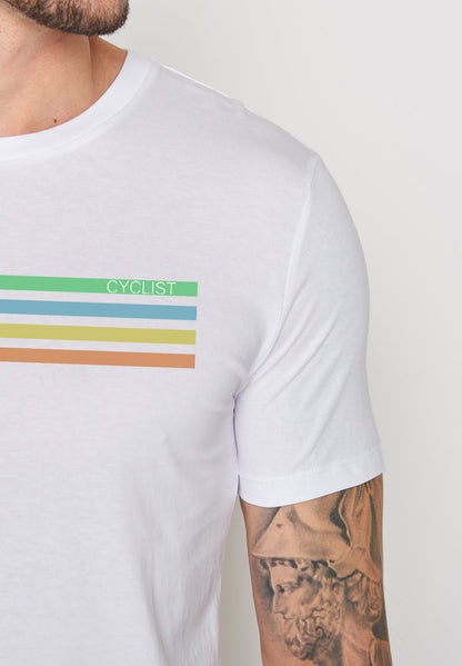 SALE: T-shirt Cyclist auf Weiss von Greenbomb