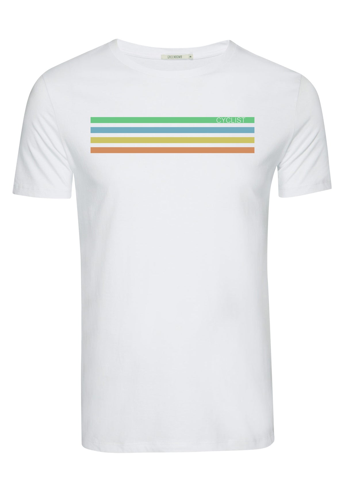 SALE: T-shirt Cyclist auf Weiss von Greenbomb
