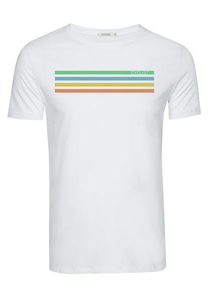 SALE: T-shirt Cyclist auf Weiss von Greenbomb