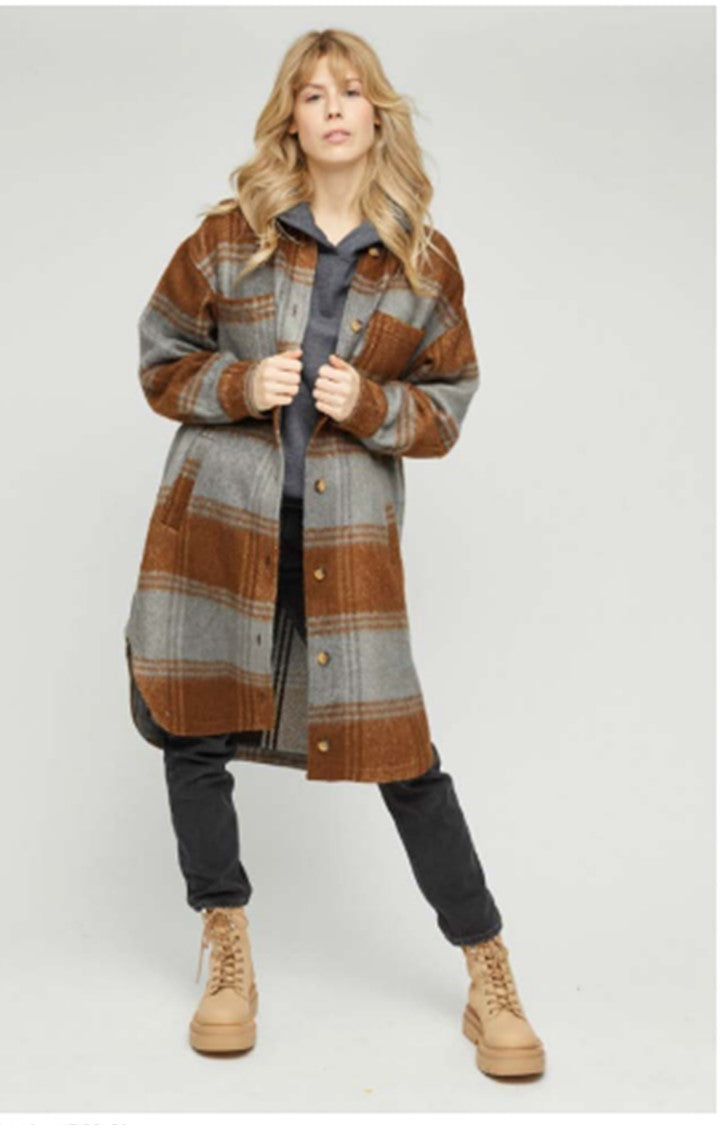 SALE: Jacke/Mantel in Pecan/Multicolor von Mazine