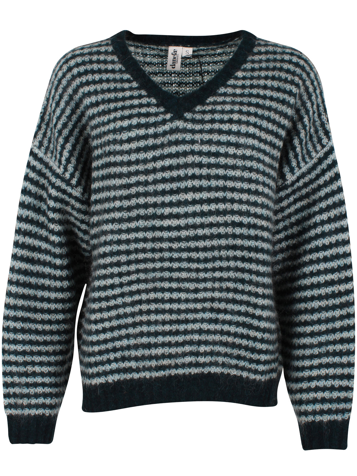 Wollpullover Anthrazit/Blaugrau gestreift von Danefae