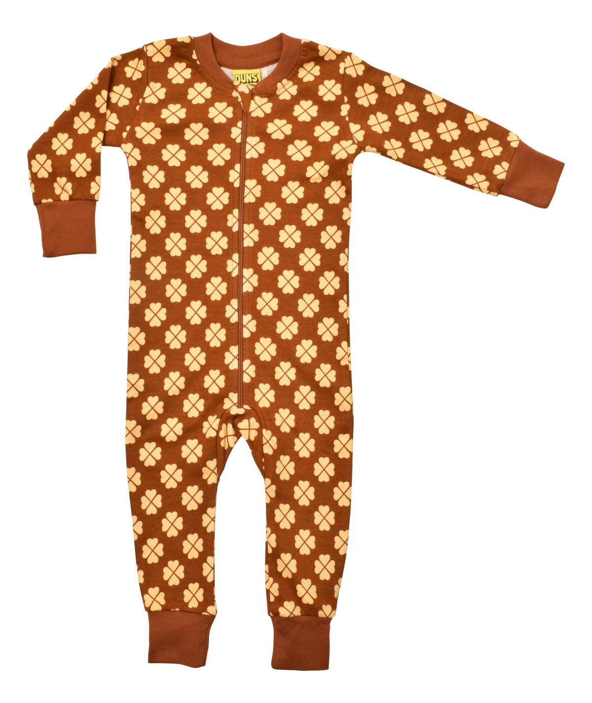 Einteiler-Pyjama mit Klee auf Braun von DUNS