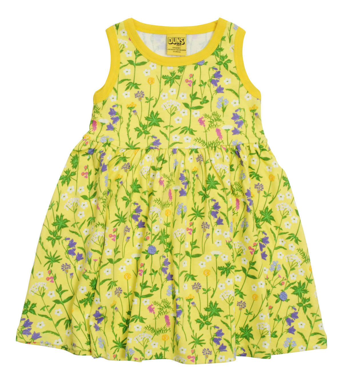 Sommerkleid mit Wildlblumen auf Gelb von DUNS