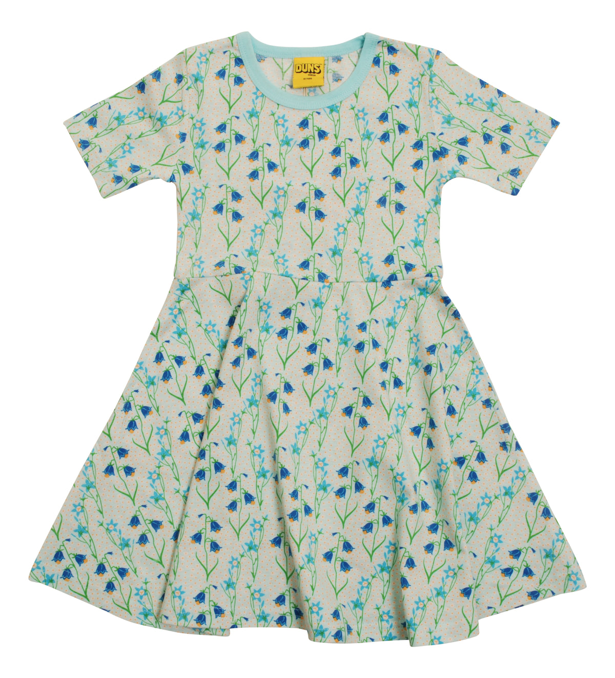 Kurzarm-Sommerkleid mit Glockenblumen