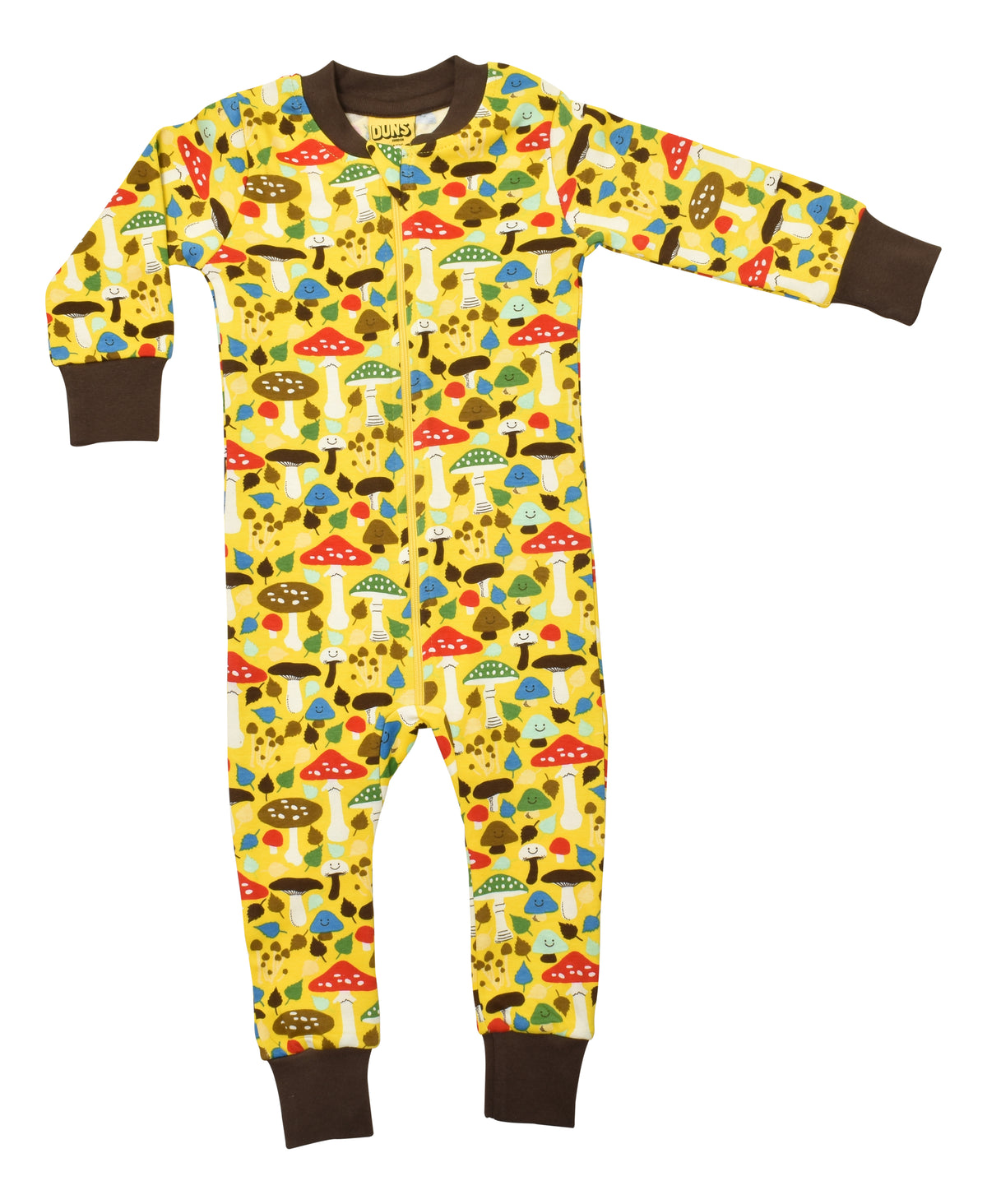 Onesie mit Pilzen auf Gelb von DUNS (siehe Bild Einteiler-Pyjama)