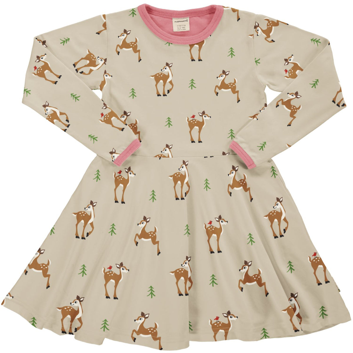 Kleid Langarm mit Reh von Maxomorra