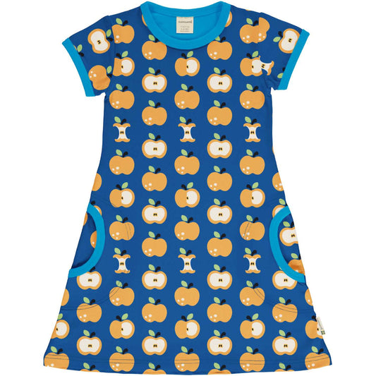 SALE: Kurzarm-Kleid mit Äpfeln Maxomorra
