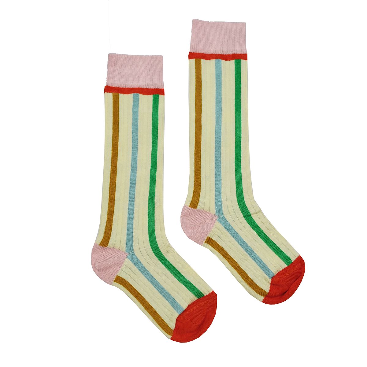 Kniesocken mit farbigen Streifen von Baba