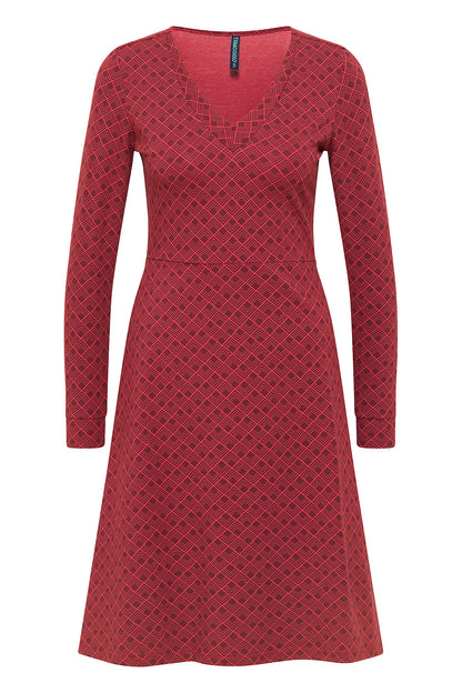 SALE: Kleid geometrisch gemustert in Rot von Tranquillo