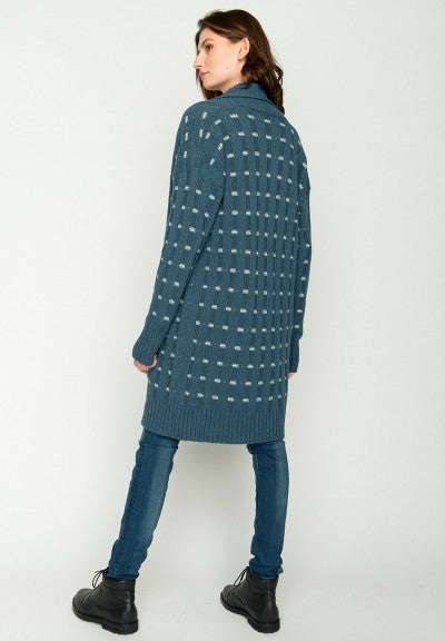 SALE -50%: Langer Cardigan in Teal von Greenbomb