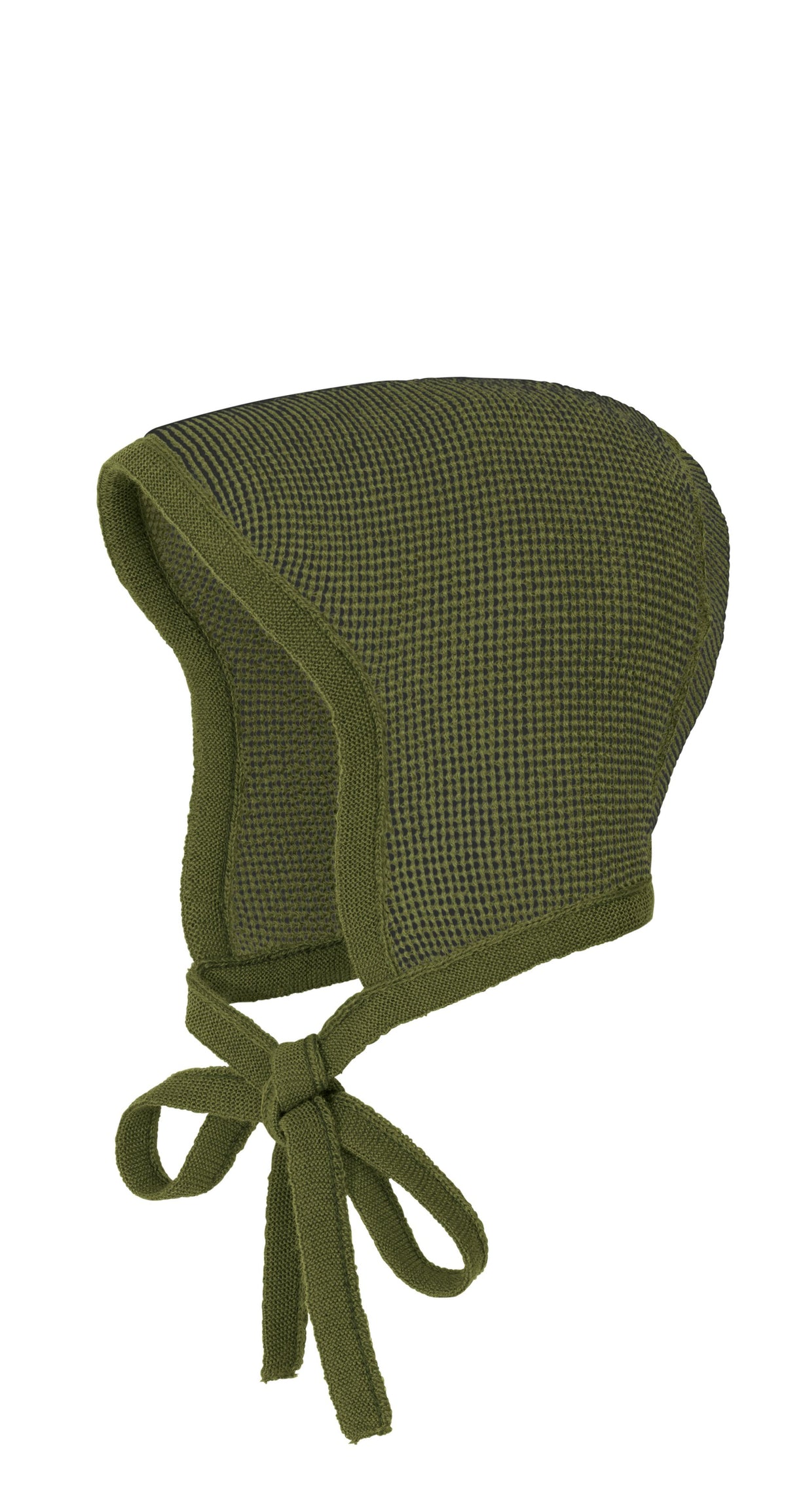 -20%: Woll-Strickhäubchen in Olive-Anthrazit Melange von Disana