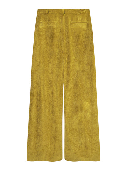 Velours-Hose mit weitem Bein in Gold von Mademoiselle Yéyé
