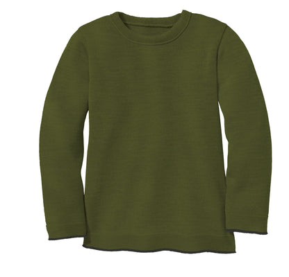 Woll-Pullover in Olive von Disana