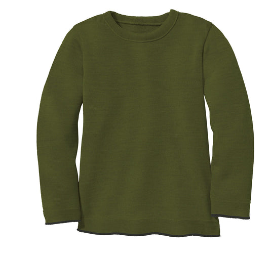 Woll-Pullover in Olive von Disana