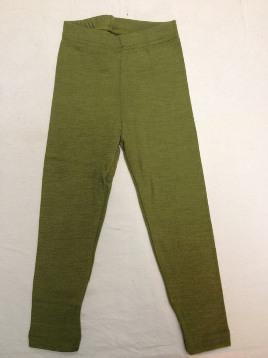 Leggings Wolle/Seide uni Grün