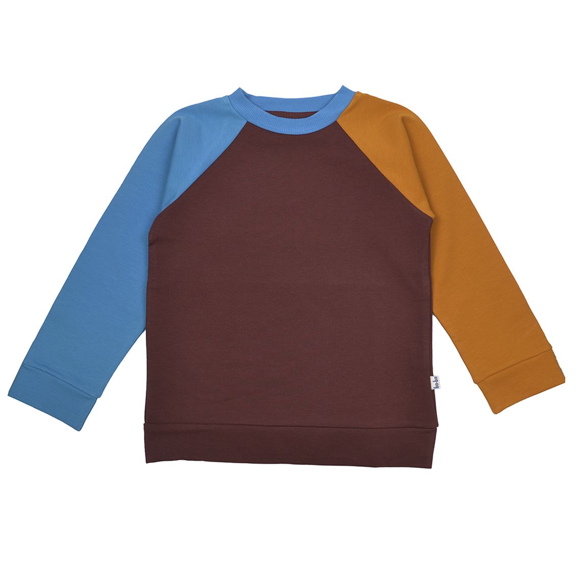 Langarm-Shirt Tricolor Braun/Blau/Sandbraun von Baba