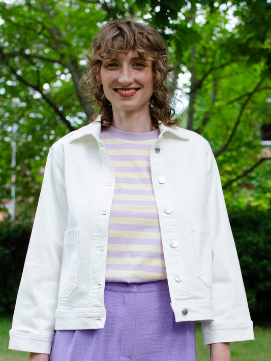 Weisse A-Form Jeans-Jacke von Mademoiselle Yéyé