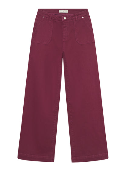 Jeans-Hose mit weitem Bein in Port von Mademoiselle Yéyé