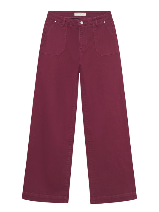 Jeans-Hose mit weitem Bein in Port von Mademoiselle Yéyé