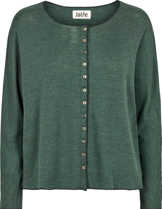 Oversize Wolle-Cardigan in Dusty Green von Jalfe