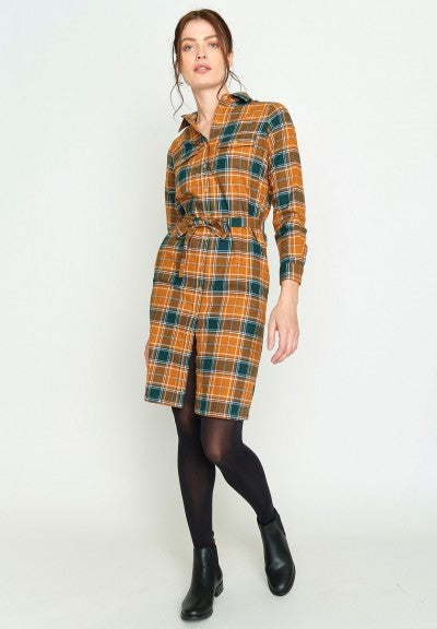 SALE -50%: Blusenkleid kariert in Ginger von Greenbomb