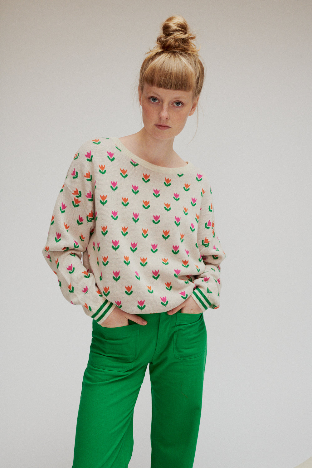 SALE -50%: Twill-Hose in Grün von Lily Balou