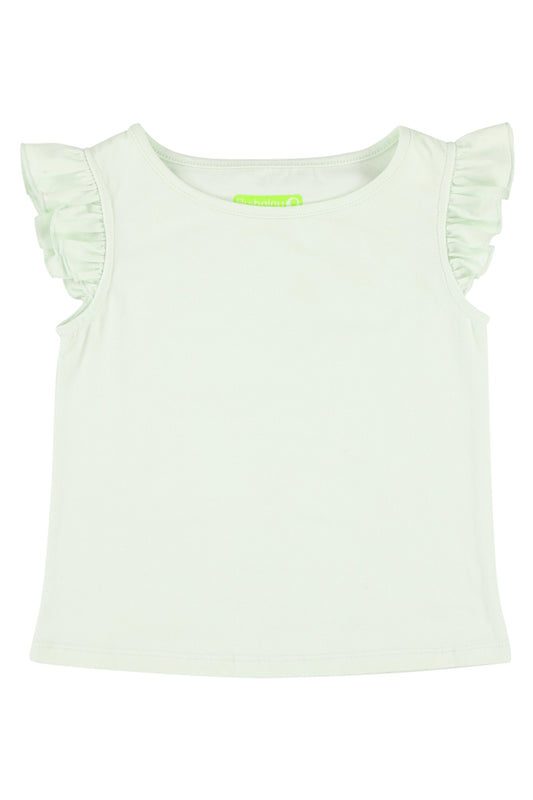 Rüschchen-T-shirt in wasserblau/-grün von Lily Balou