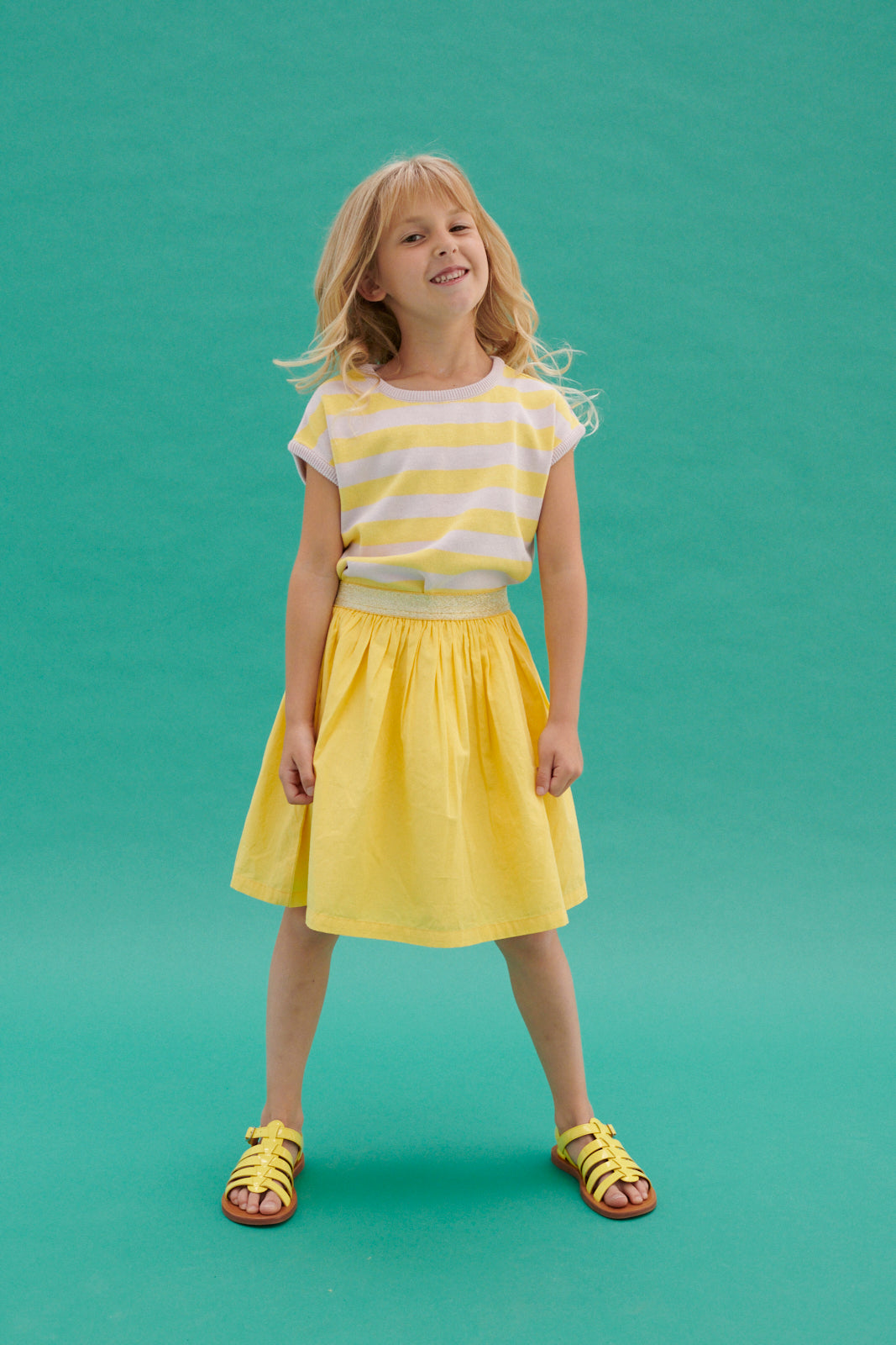 SALE: Strick-Shirt gestreift Zitrone/Lavendel von Lily Balou