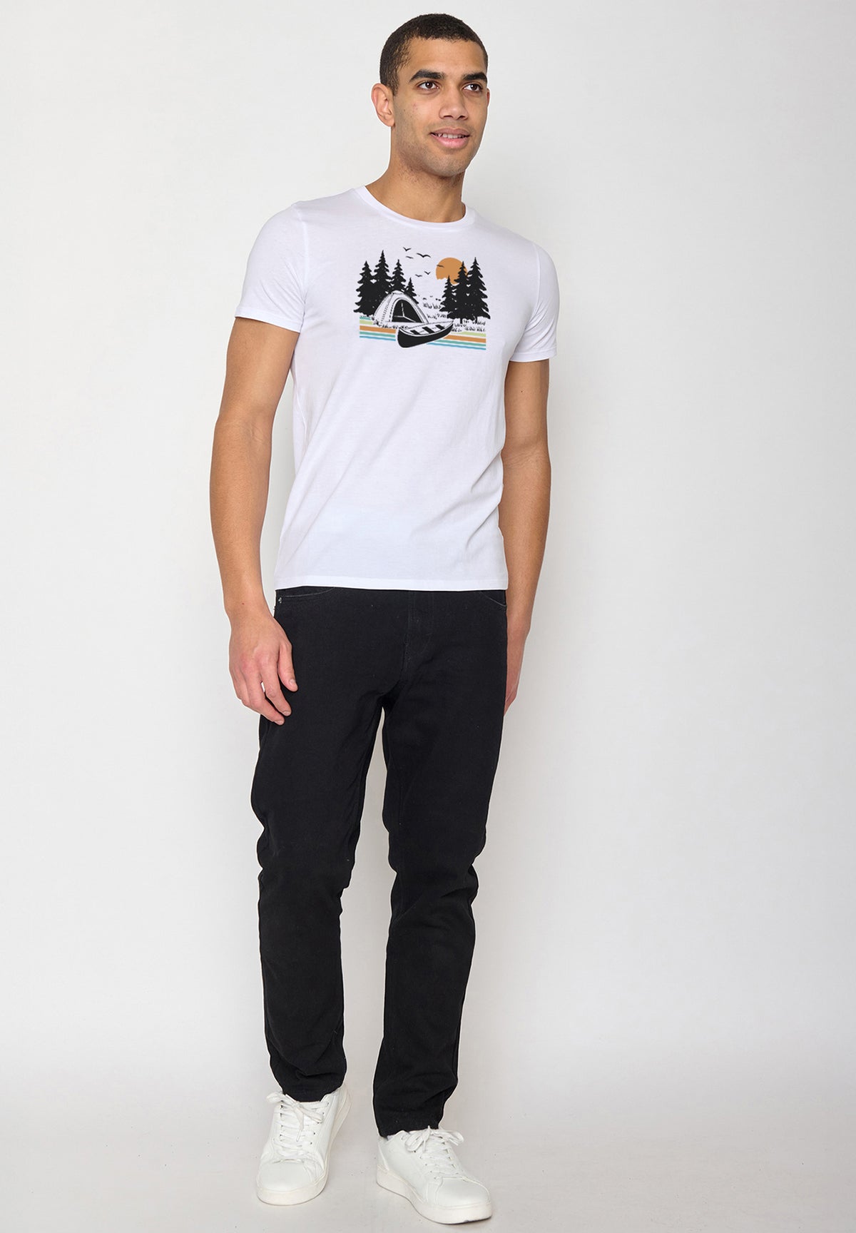 T-shirt Kanu Zelt auf Weiss Greenbomb