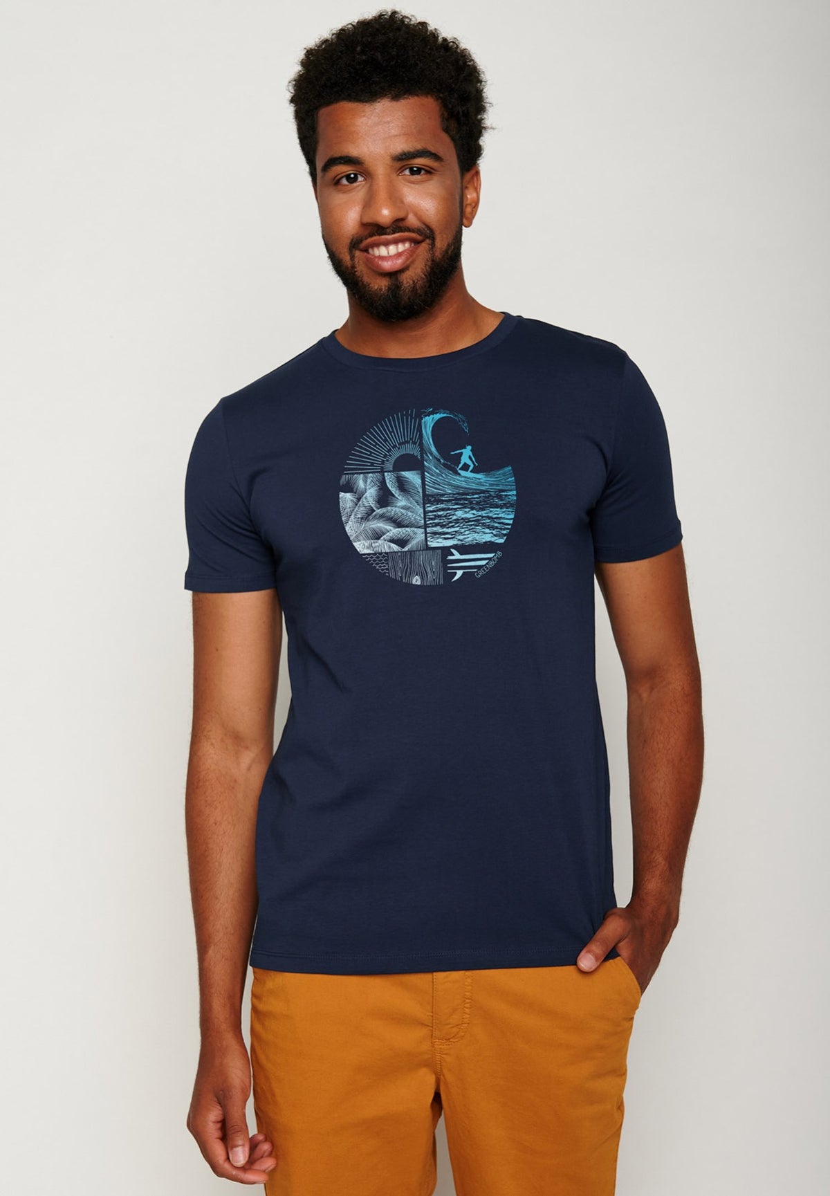 T-shirt Nature Waves Blau von Greenbomb